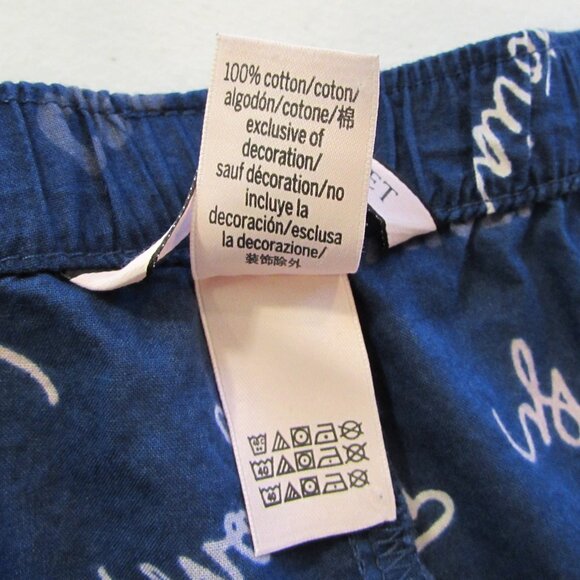 Victorias Secret Blue 'Script' Lightweight Cotton Pajama Pants Medium - Picture 3 of 11